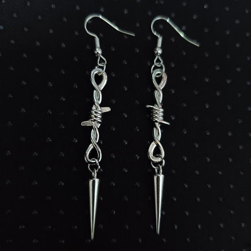 Goth Punk Style Moon Sword Long Earrings For Women Vintage Jewelry Gift Accessories