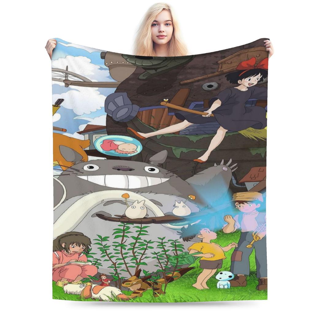 T-Totoroes Decke Ultra-Weiches Fleece Neuheit Geschenk Cartoon Grau Totoro Überwurfdecken Bettwäsche Überwürfe