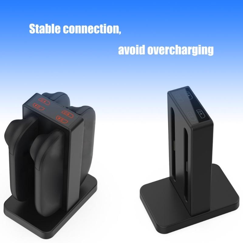 Type C Charging Station 4-Docking Port for NS2 Controllers Fast Charging Safety Protections Compact Design