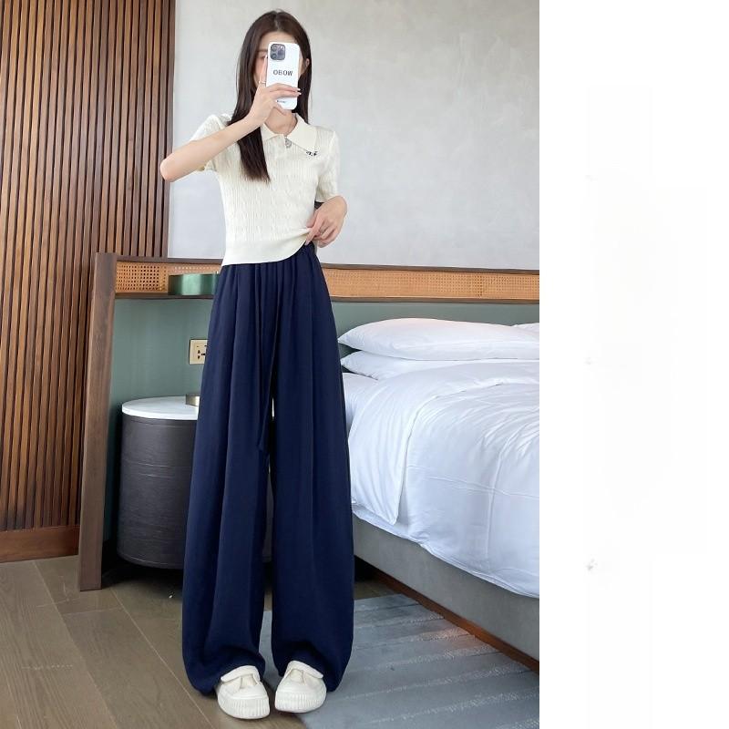 Tencel Linen Wide Leg Pants For Women With High Waist Summer Casual Fit
