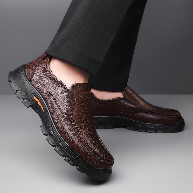 Italy Men Genuine Leather Shoes Luxury Casual Shoes Men Loafers Moccasins High Quality Sneakers Breathable Slip on Driving Male
