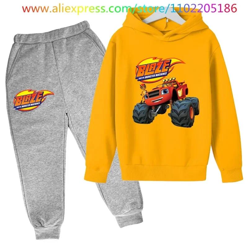 Topo De Bolo Blaze And The Monster Machines 4 bluza z kapturem ubrania dla dzieci ubrania dla dziewczynek dziecięcy jesienny garnitur chłopięca bluza i spodnie