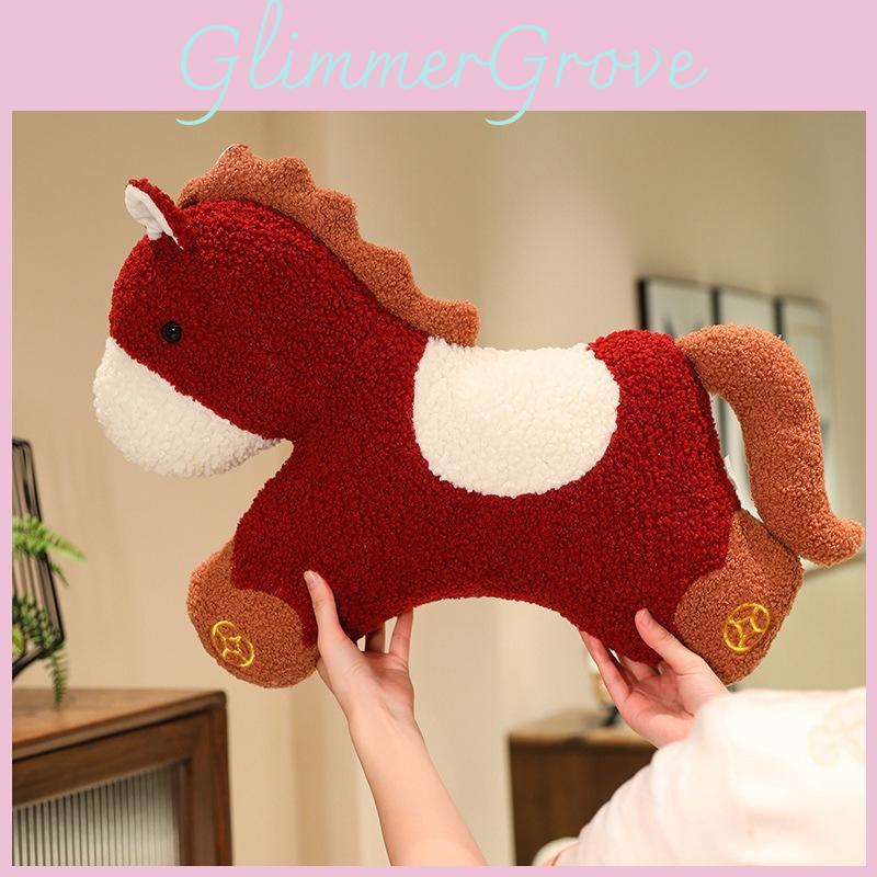 Traditional Chinese Pony Plush Pillow With Pp Cotton Fill For Kids And Home Decor