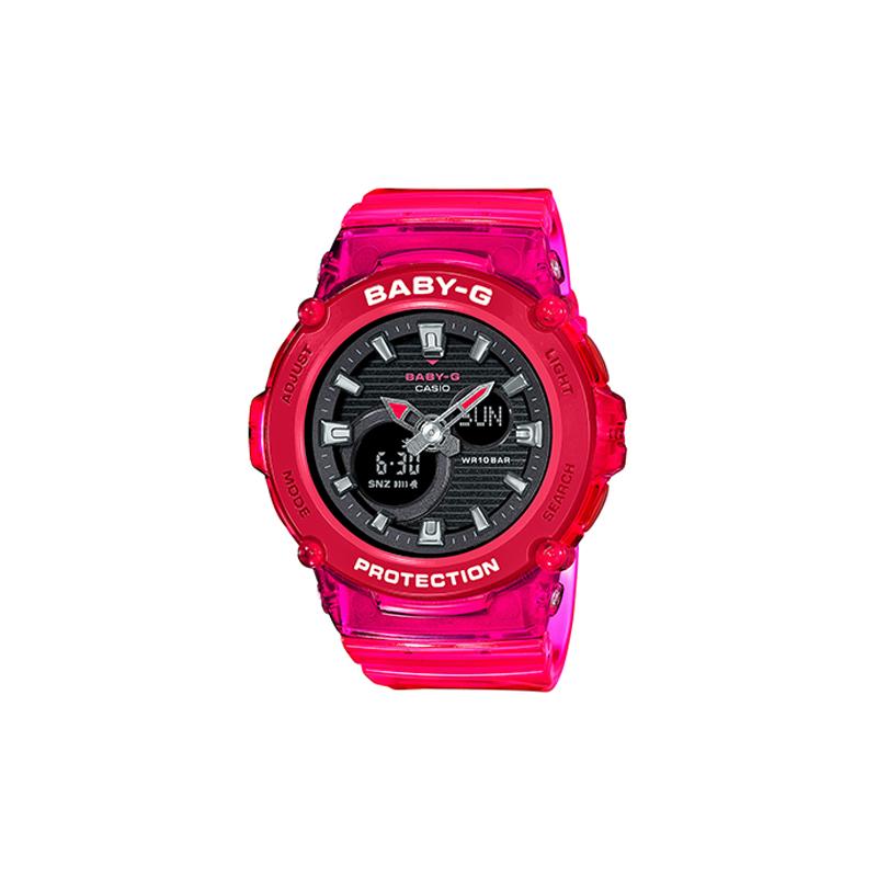 

Casio BABY-G Theme Series Color Transparent Series Jelly Red Fashion Waterproof Trend Quartz Movement Resin Strap Japanese and Korean BGA-270S-4APR чорний
