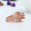 Popular Flower Jewelry European and American Fashion Zircon Hand Jewelry Princess Engagement Ring Rose Gold Plated Ring