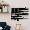 American Flag Gun Art - Black Metal Wall Decor for Indoor Spaces, Perfect for Living Room, Perfect for Room Decor