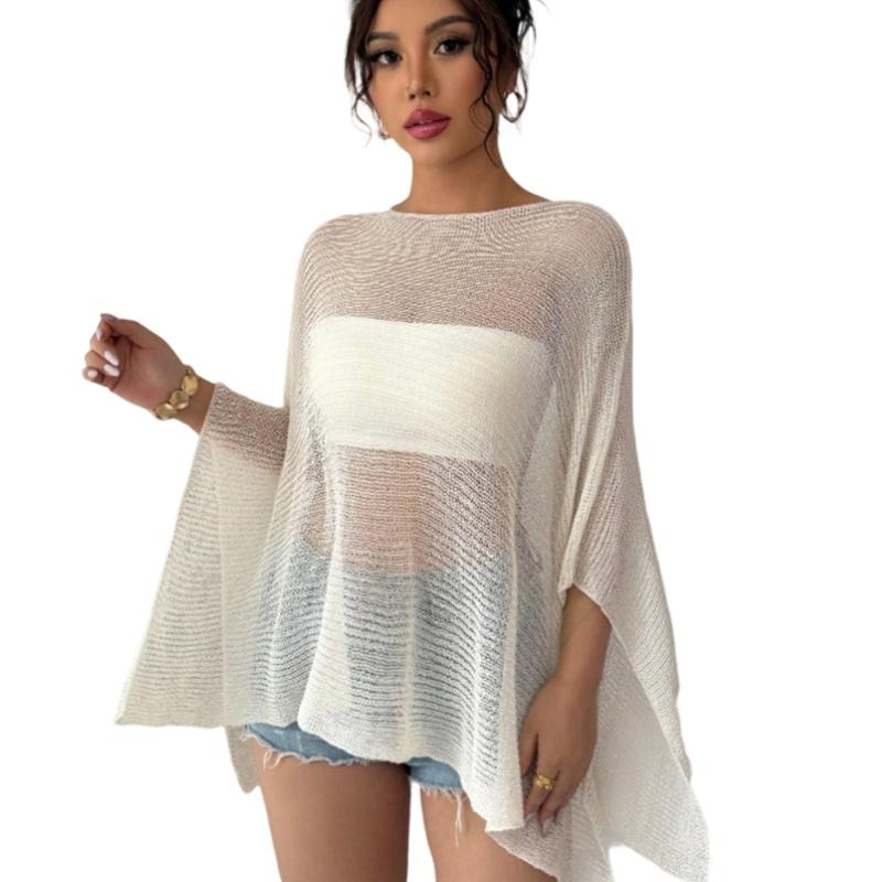 

Stylish Slanted Shoulder Wrap Scarf Sun Shielding Breathable Polyester For Beach Vacation S белый