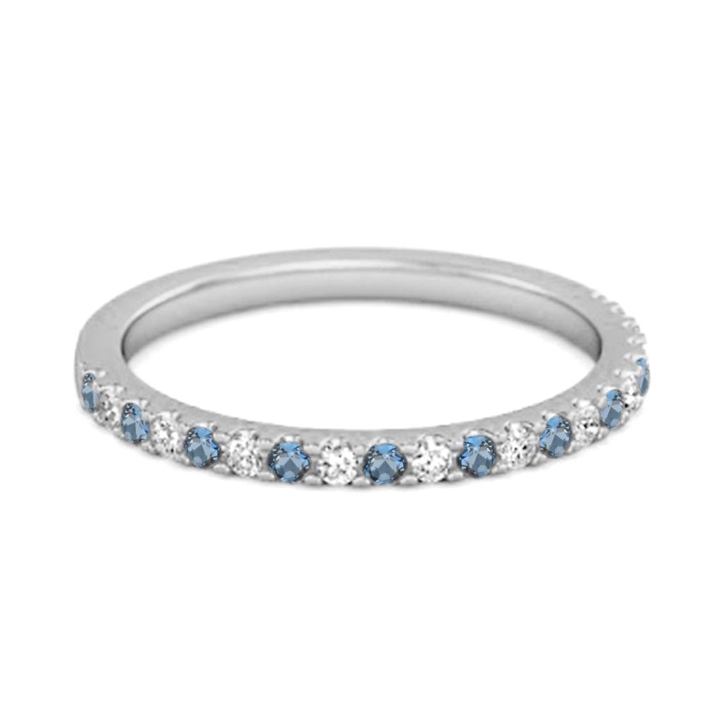 London Blue Topaz Eternity Band Ring - 925 Sterlingsilber