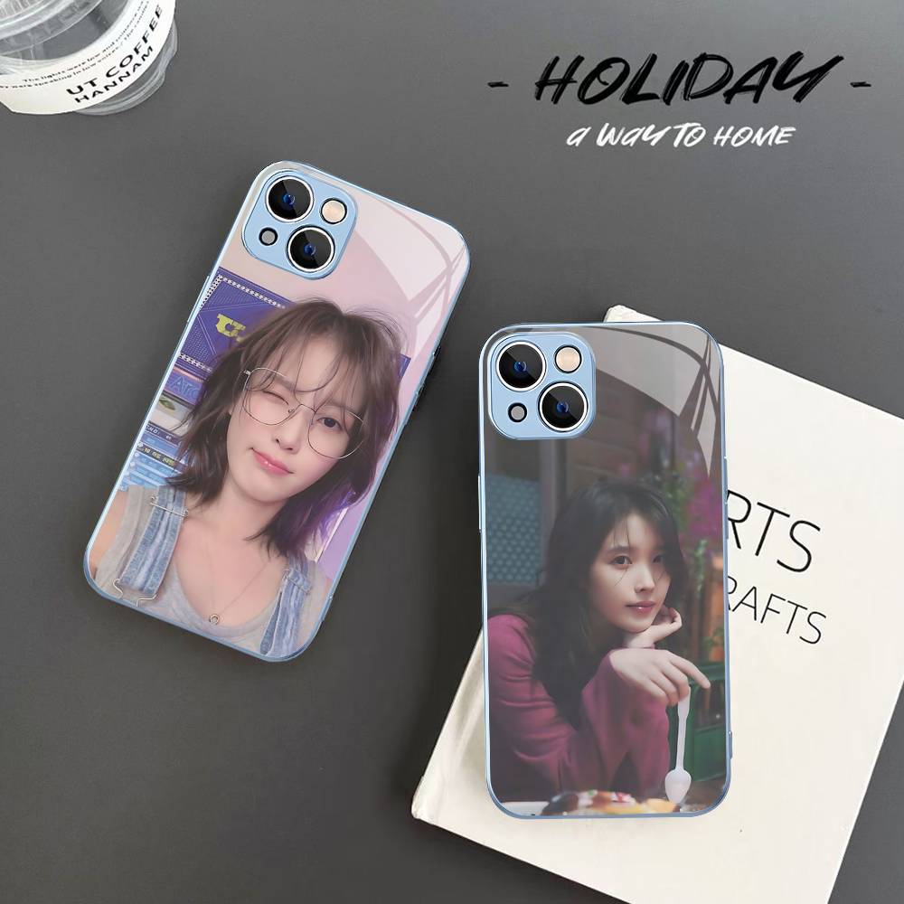 Korean L-Lee Ji Eunes Female Singer For IPhone 14 13 12 Mini 11 Pro XS Max X XR 14 Plus Tempered Glass Cover