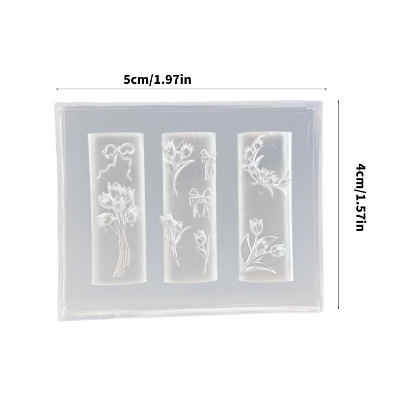 Nail Art Moulds Silicone Template Nail Designing Tool Flower Theme Silicone Handmade Molds for Manicure Creation