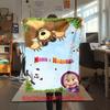 Russian animation Fairy Tale Masha and the Bear Cartoon Blanket Soft Four Seasons Home Bed Blanket Sofa Cover Office Napping Picnic Blanket M1