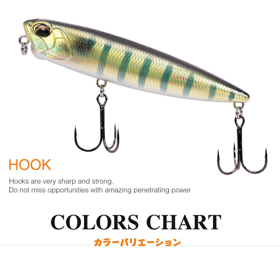 Plovoucí vodní tužka na vrhání na dálku 85 mm/10,5 g Rybářská návnada Tužka s umělou návnadou Bass Bait Snakehead Lure