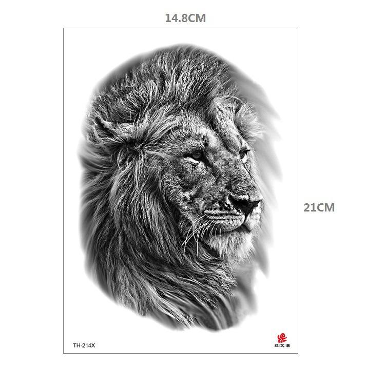 Tiger Tattoo Sticker Half Arm Lion Large Pattern Water Transfer Amazon Set