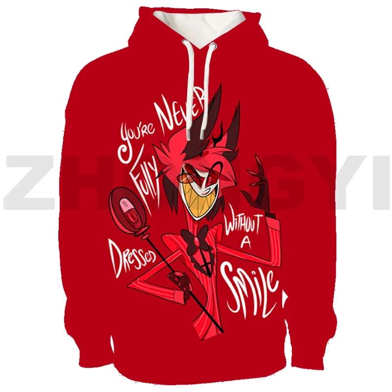Harajuku Hazbin Streetwear 3D Print Hotel Men Clothing Hip-Hop High Street Sweatshirts Female Anime Hoodie Cosplay Costume Hoody