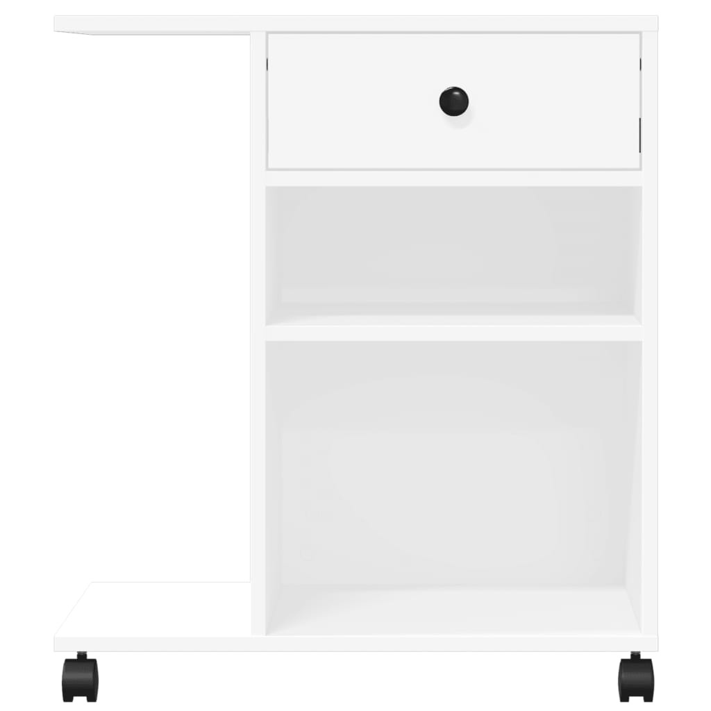 Printer Stand with Casters White 60 x 40 x 68.5 cm