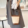 Fashion Versatile Splicing Mini Bucket Bag Women's 2025 Summer Shoulder Oblique Span Bag Casual Mobile Phone Bag Tide
