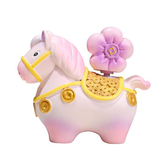 

Статуэтка лошади в китайском стиле, вращающаяся, золотой слиток, мешок удачи, цветок, медная монета, мультяшный пони, настольное украшение для фэн-шуй F