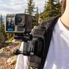 HSU GoPro Vertical Angle Adjustment in Compatible with Action Cameras Mount, 360° Rotatable, Aluminum, 10° 10° Increments, GoPro/Insta360/DJI