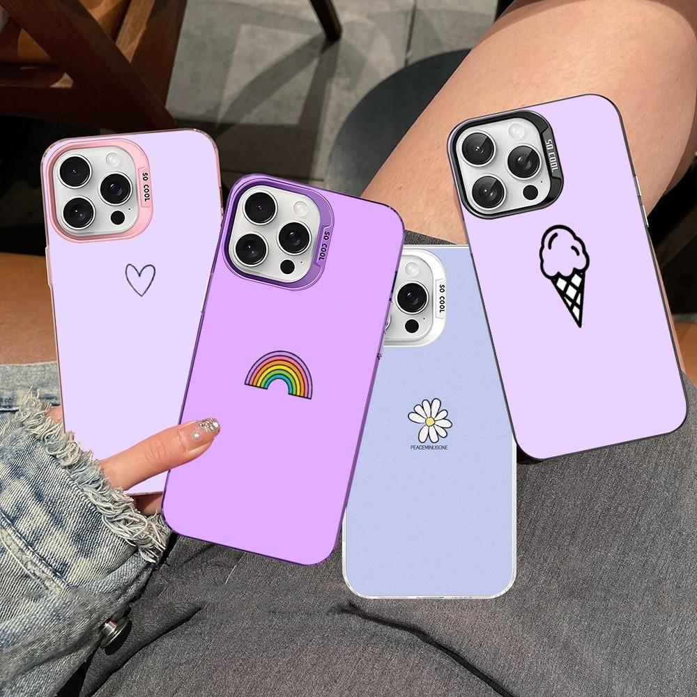 Lila Muster Hintergrund Handyhülle Für IPhone 16 15 14 13 12 11 Pro Max X XR XSMAX 8 7 Plus Matt Stoßfest Rückseite