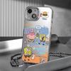 SpongeBob iPhone 15/14 Pro Max Silver Case - Trendy Anti-Fall Design