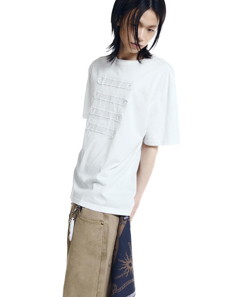 AAKAM Napoleon Corded Half Top (White)
