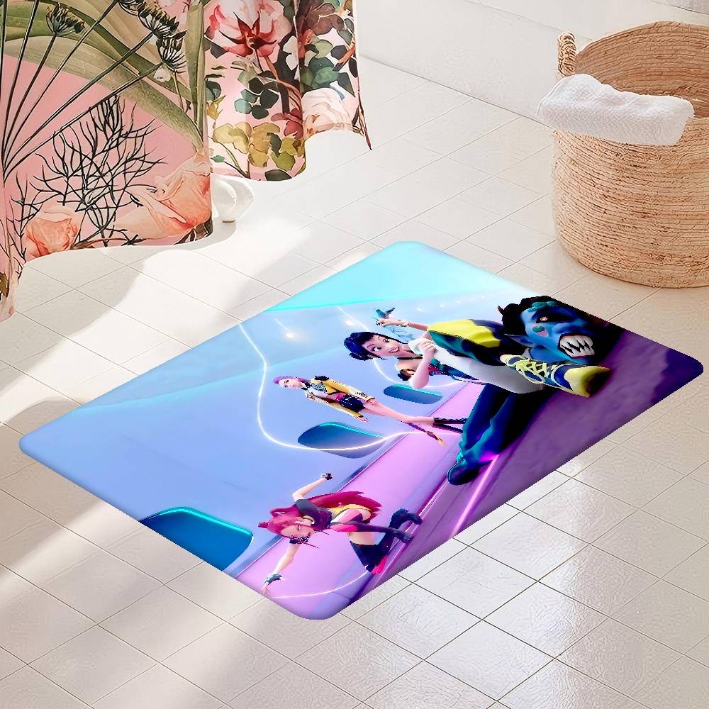 KPop Demon Hunters Floor Mat Cheaper Anti-slip Modern Living Room Balcony Printed Bedside Mats
