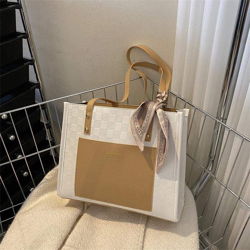 Stylish Street Style Pu Tote Bag With Scarf Handbag For Women