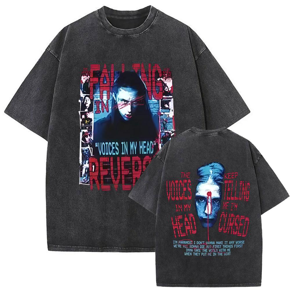 2026 Vendita Calda T-shirt Grafica Vintage Lavata Rock Band Falling in Reverse Uomo Donna Gotico Punk Oversize T-shirt Casual Cotone Retro T-shirt Top