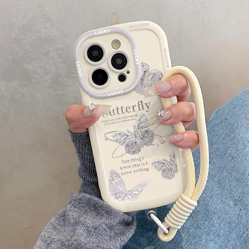 Premium Butterfly Suitable for Apple 17promax Mobile Phone Case Iphone15pro with Lanyard 14 Women's Model 13 Original