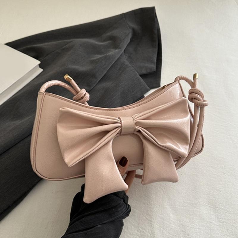 Bowknot Purses for Women Small Crossbody Bags Pu Leather Shoulder Bags Hoboes Handbag with Adjustable Strap