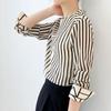 Navava Women Vintage Office Stripe Long Sleeve Blouse Nb2509