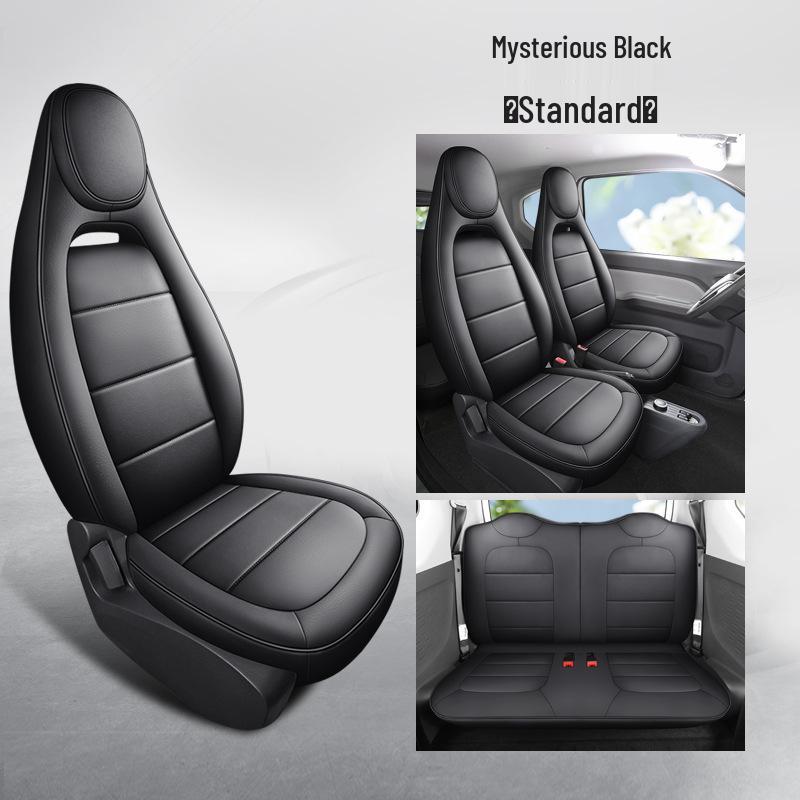 Wuling Mini Cute Cartoon Leather Car Seat Cushion Cover - Universal Fit, All Seasons