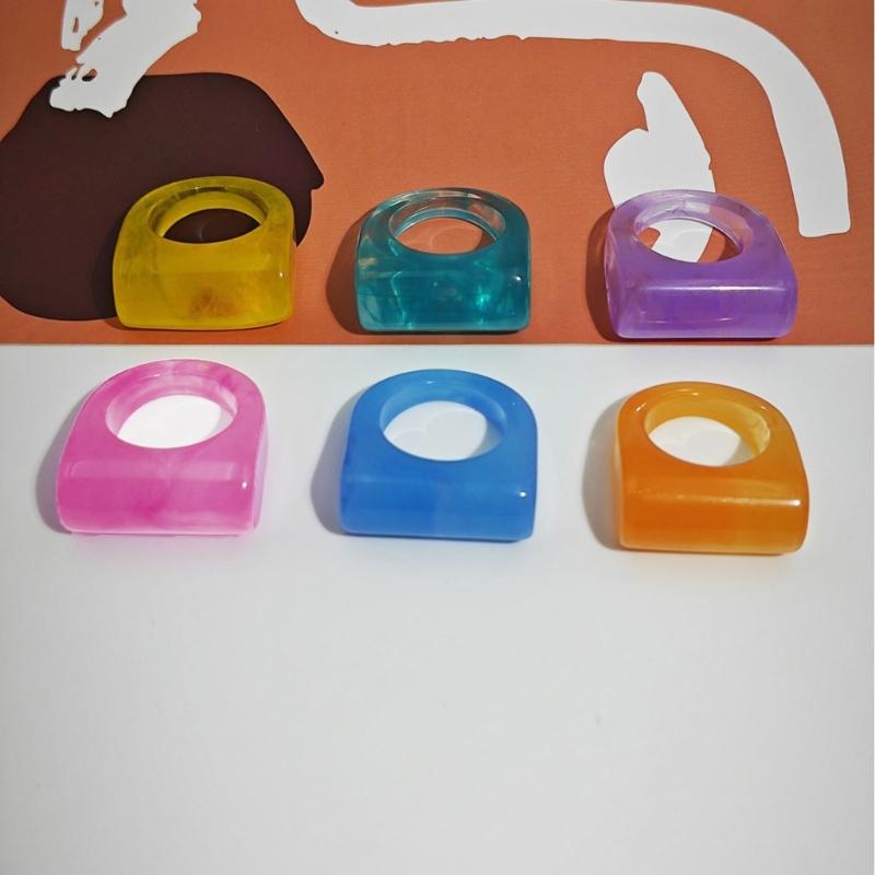Tragbar Modern Polygon Ringe Robust Harz Schmuck Geschenk Zubehör für Tägliches Tragen