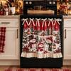 Farmhouse Christmas Cabinet Curtain Pastoral Style Kitchen Stove Cover Skirt  Kitchen