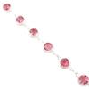 Pulseira Feita à Mão em Prata de Lei 925 com Gema de Turmalina Rosa Joia para Mulheres RB-9-19
