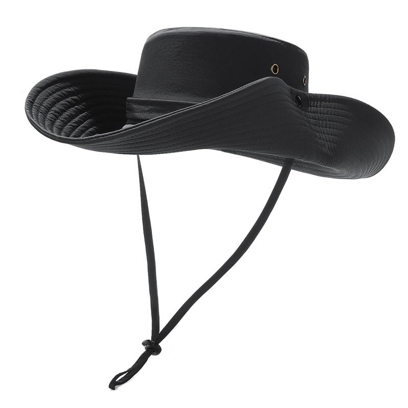 Four Seasons Fisherman Hat Men Women Western Cowboy Hat Breathable Outdoor Mountaineering Camping Fishing Big Brim Hat