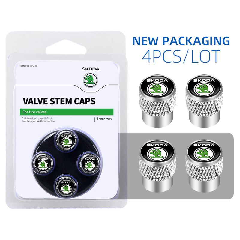GNL1 For Skoda S Kodiaq Octavia 2 3 Yeti Karoq Rapid Fabia VII A5 Car Wheel Tire Valve Caps Stem Case Covers Accessories