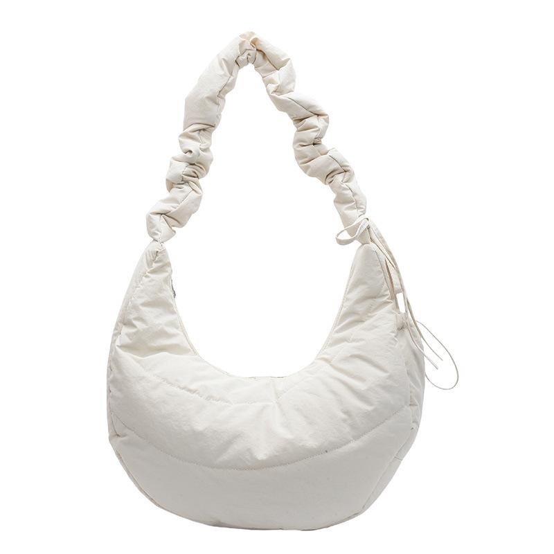 Dumpling Bag Women'S Large Capacity Lightweight Simple Messenger Bag Commuter Fashion Shoulder Bag Nylon Canvas Bag