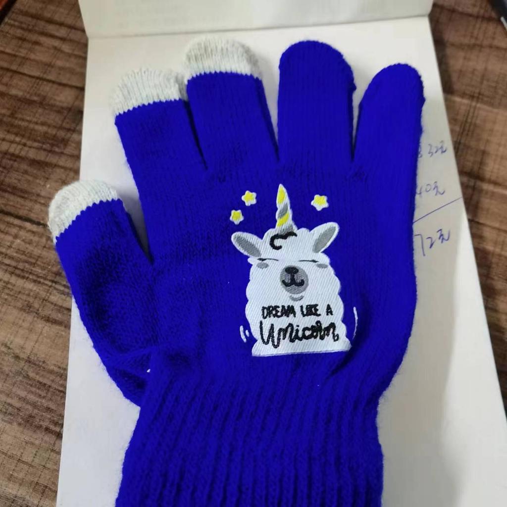 Winter Solid Color Warm and Cold Gloves Knitted Gloves Student Couple Cycling Gloves