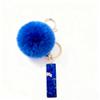  A-Z Initial Letter Blue Resin Keychain Cute Hairball Pendant Keyring Car Key Holders Backpack Charm Accessories Gift