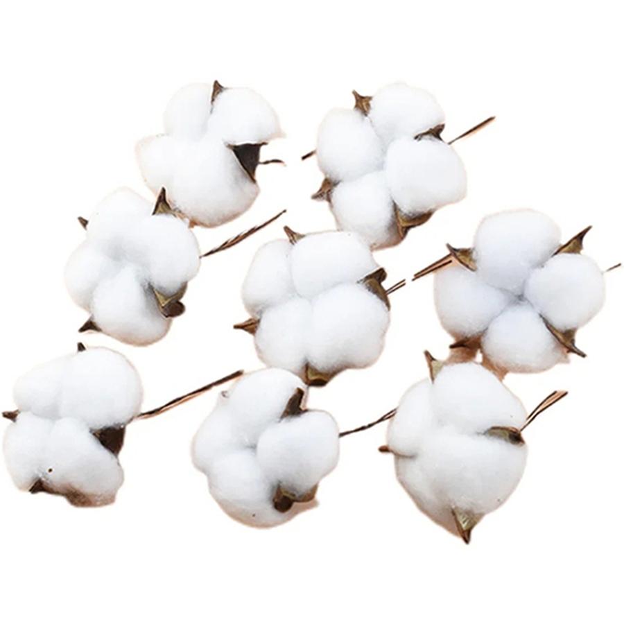 10/20Pcs Artificial Flowers Hot Sale Cotton Balls Christmas Decoration Photograph Prop Wreath Wedding Holding Home Diy Accessory