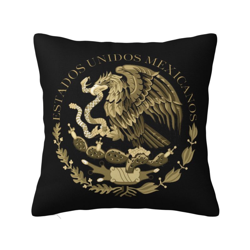 Niestandardowy Herb Meksyku Poszewki Dekoracja Nowoczesna Meksykańska Flaga Pieczęć Dekoracja Poduszki Salon Kwadratowa Poszewka
