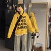 Unisex Yellow Hoodie: Autumn Collection, Creative American Lettering, Casual Loose Fit
