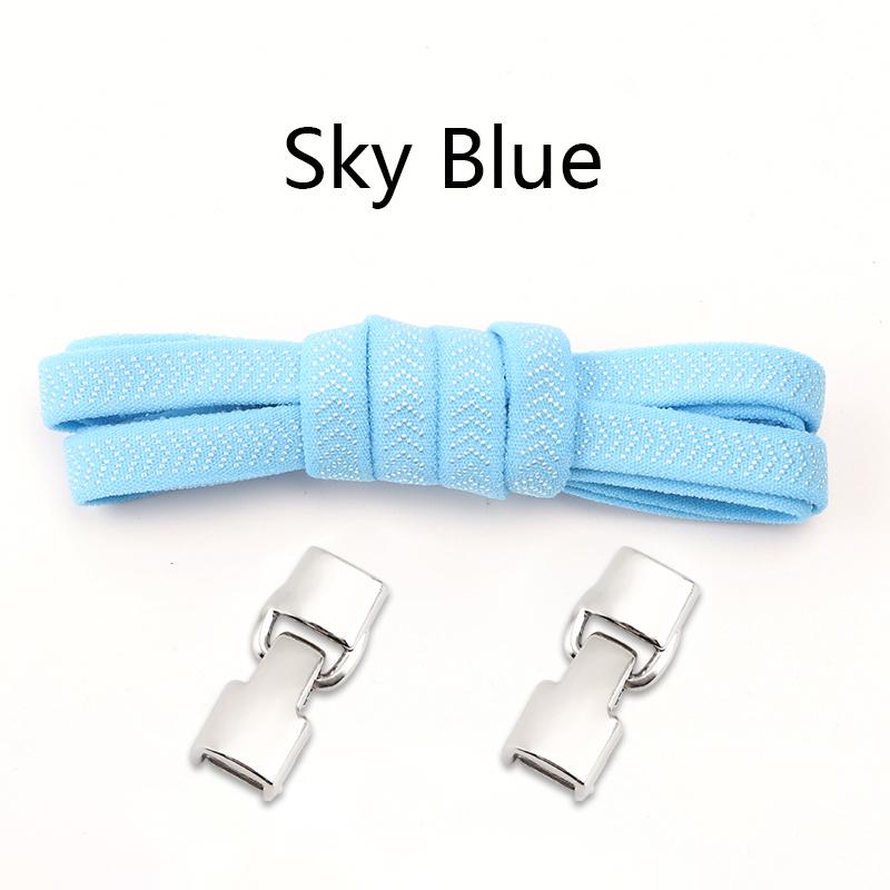 No Tie Shoe Laces Flat Metal Buckle Elastic Shoelaces Casual Shoes for Men and Women Lazy Shoelace Rubber Band Shoestring