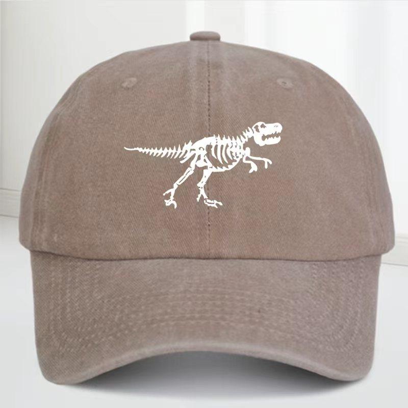 This stylish and casual dinosaur skeleton printed baseball cap is a must-have for both Unisex and Women when going out