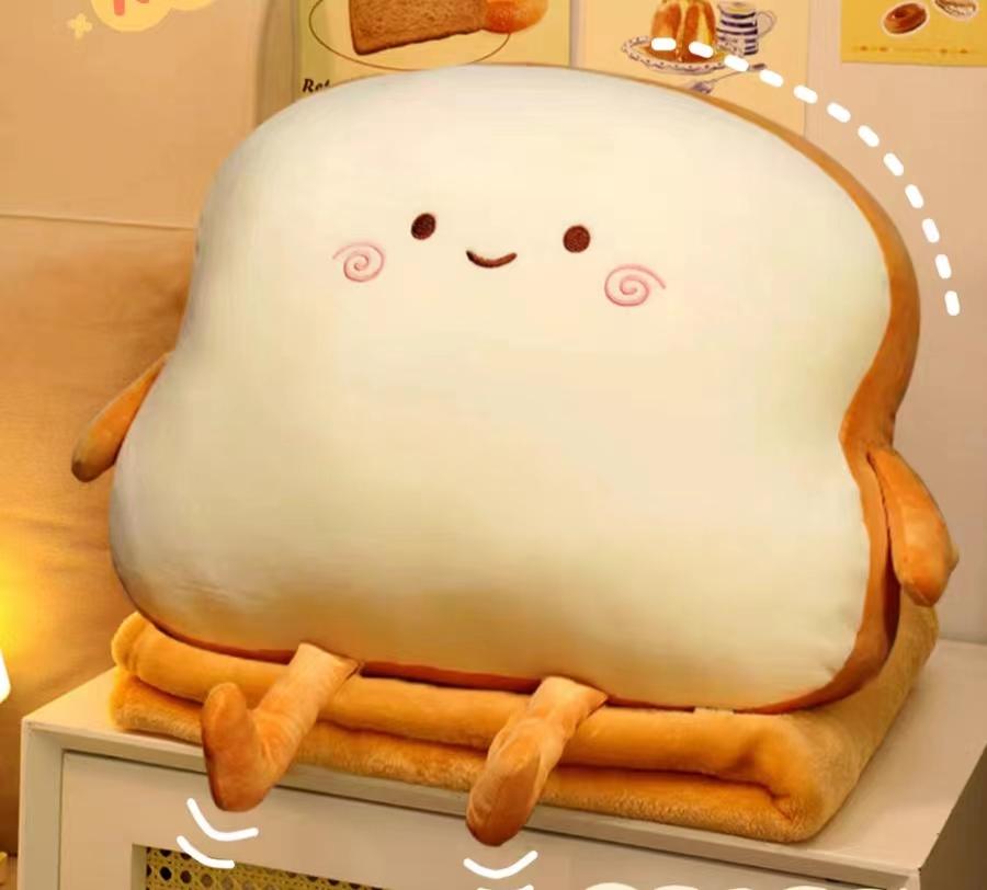 cute toast pillow blanket