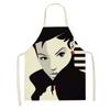 1ks Dámské grafický potisk Kuchyňské zástěry Dámské Lněný bryndák proti znečištění Bez rukávů Zástěry na čištění domácnosti Příslušenství pro domácí vaření