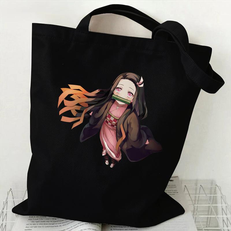 Japan cartoon comics Nezuko Kamado Demon Slayer Printed Canvas Bag Student Shoulder Bag Tote Bag 7550