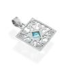 Sky Blue Topaz pendant, 925 silver Pendant, women's pendant, gift for her, Statement pendant, Square Pendant