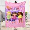 Dora Explorer Blanket Soft Warm Cozy Great for Office Picnics Livingroom All-Season Use Playful Design Ideal Gift For Birthday Valentine'S Day